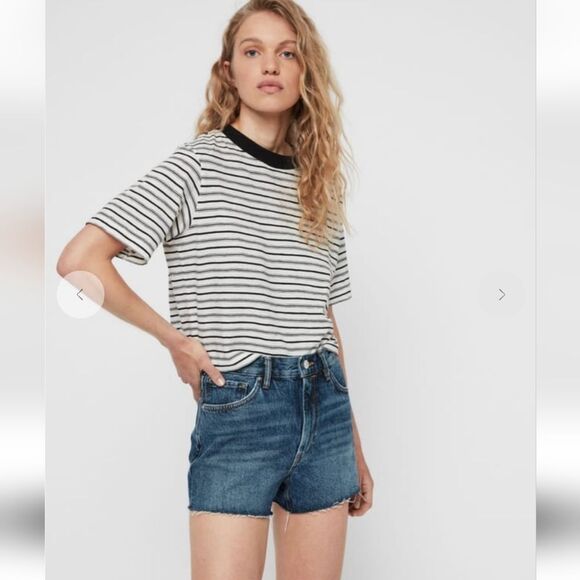 All Saints Pants - Dark wash high waist All saints "paula" jean shorts size 28!